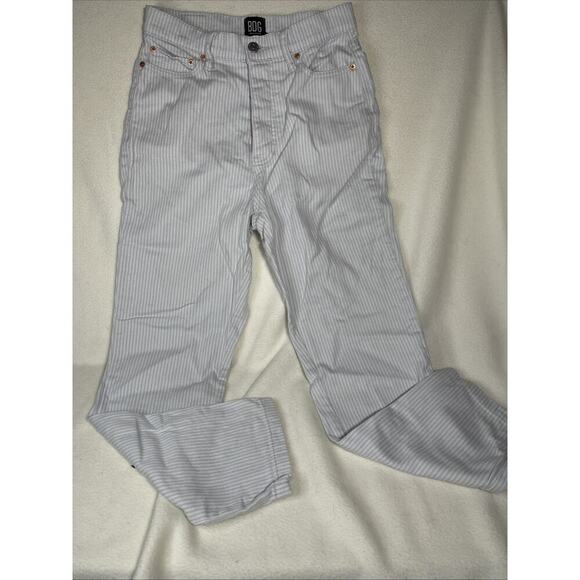 BDG Slim Straight Size 25 Jeans Button Fly Soft Denim Pinstripe - Picture 1 of 7
